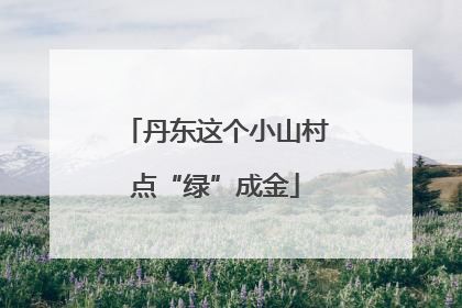 丹东这个小山村点“绿”成金